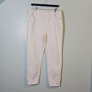 Lands' End high waisted white jeans. Size 16.